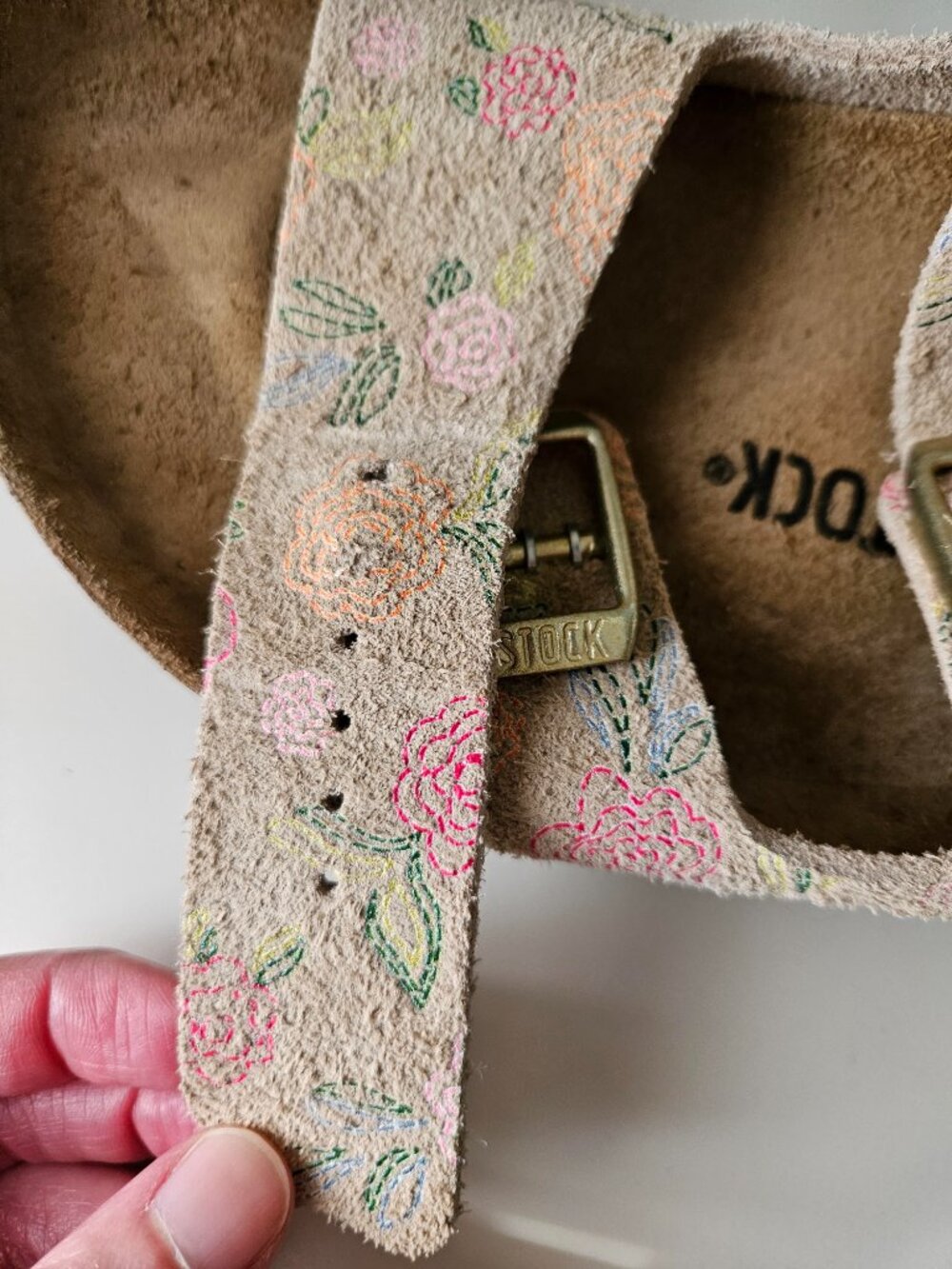 Birkenstock Arizona Suede Sandcastle Floral Sandals Size 40 / US 9 - Picture 7 of 7